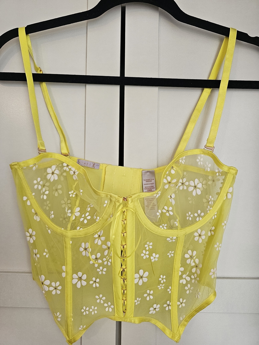 Savage X Fenty Puff Daisy Unlined Bustier Corset Top - Daisy Yellow, Size Small